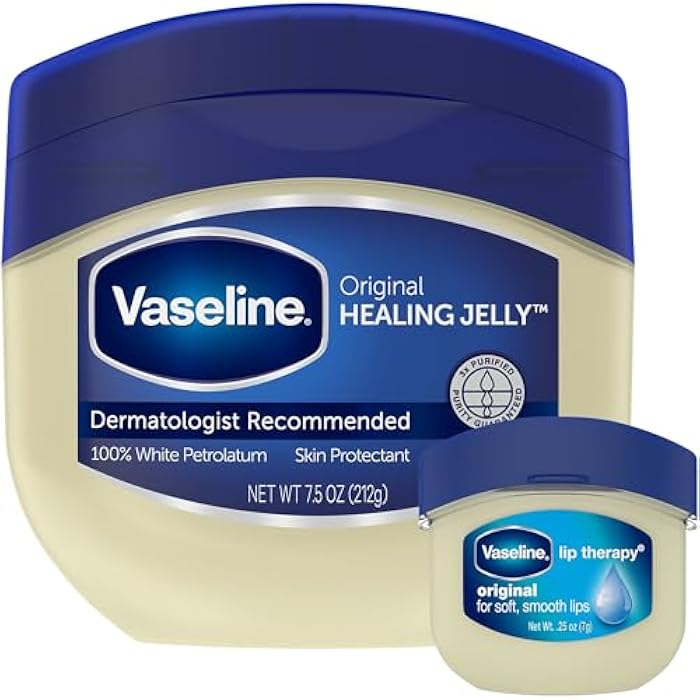 Vaseline Original Healing Jelly, Skin Protectant with 100% White Petrolatum + Original Lip Therapy for Soft, Smooth Lips - Image 1